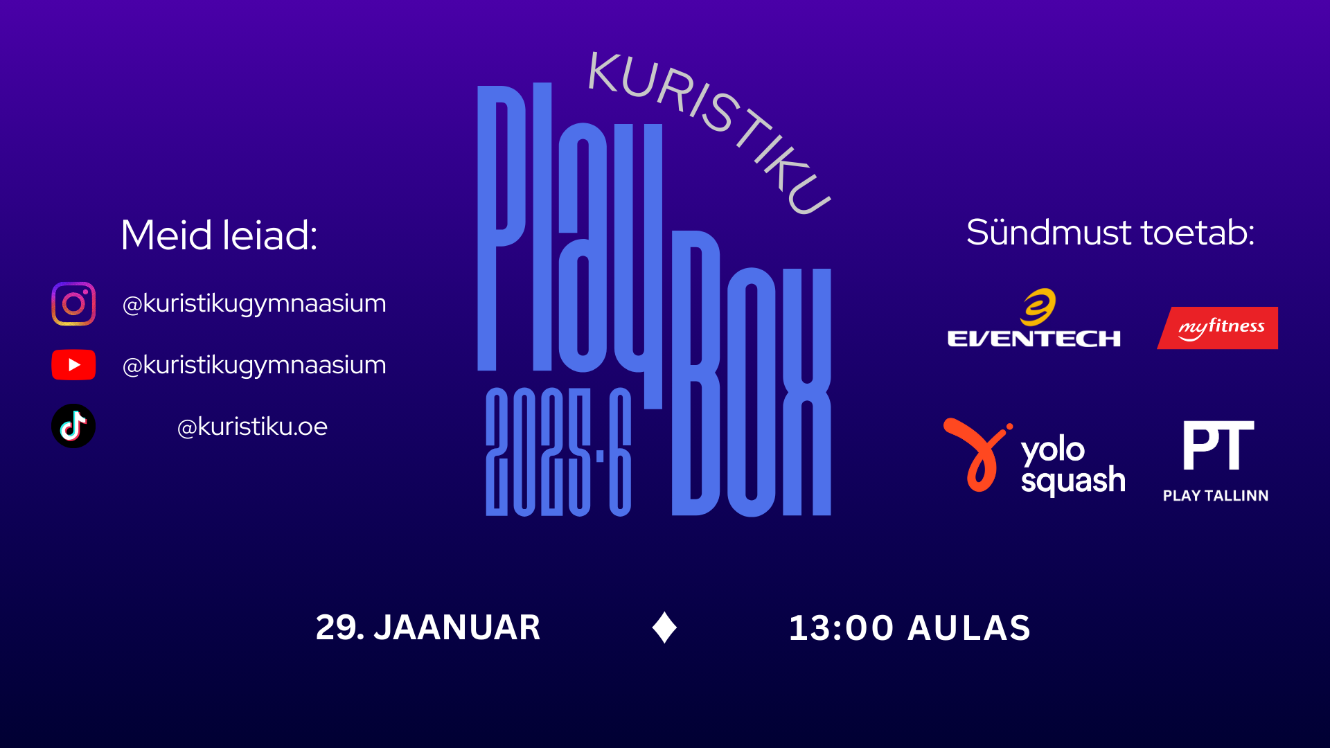 Reklaamplakat 2026 Kuristiku Playbox