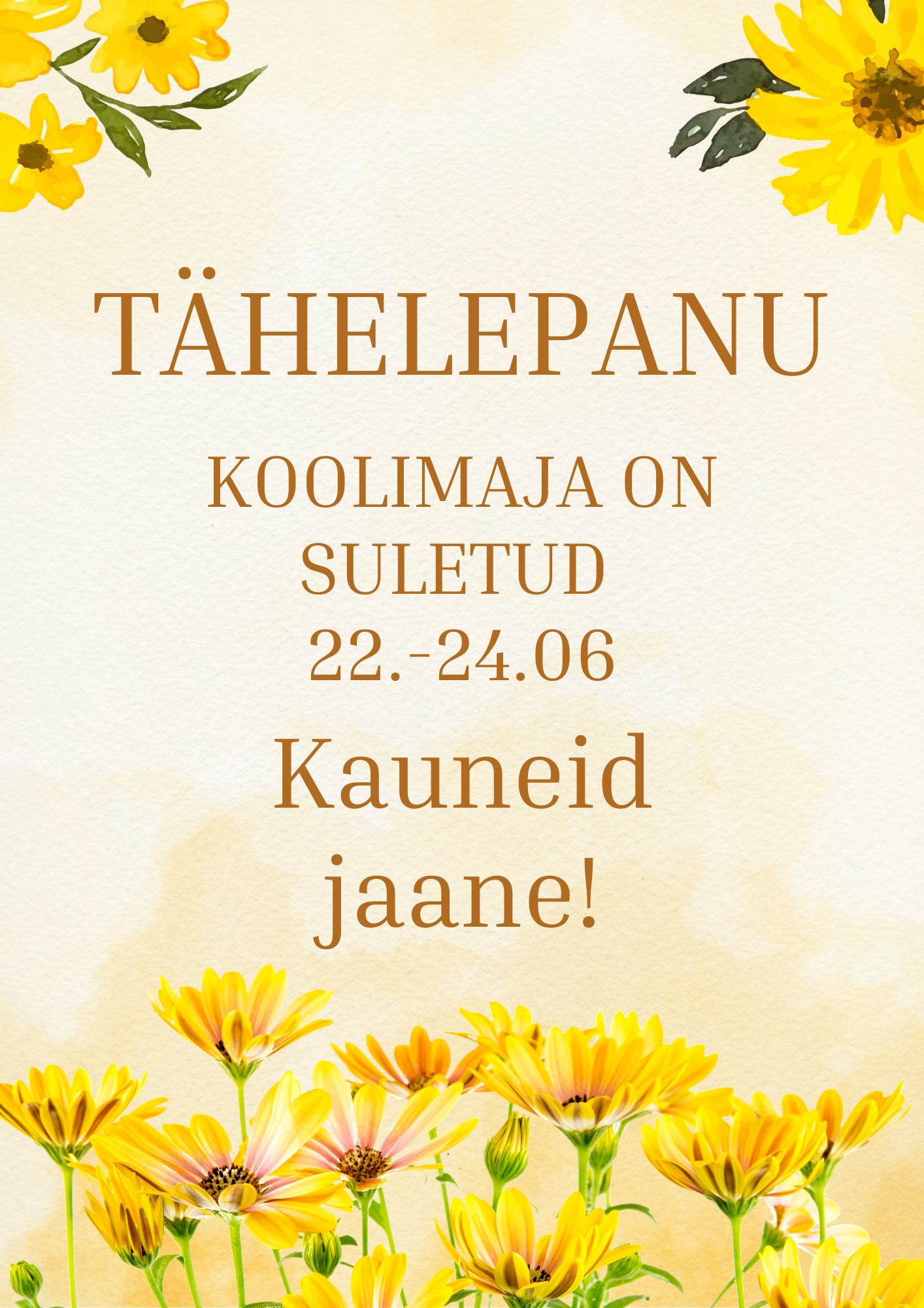Koolimaja suletud